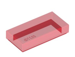 Tile 1 x 2 with Groove, Trans-Red (3069b / 4189801 / 6251290)