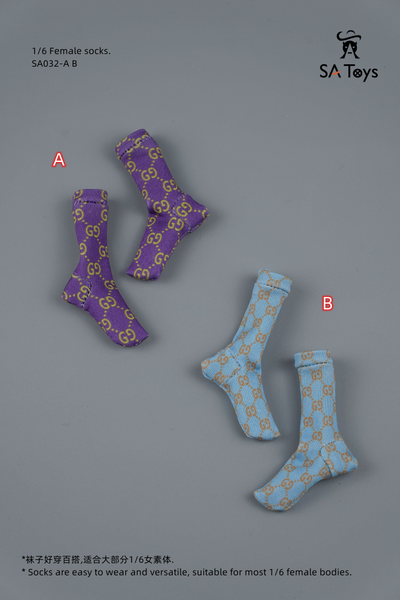 Женские носки (голубые) 1/6 Classic socks (SA032B) - SA Toys