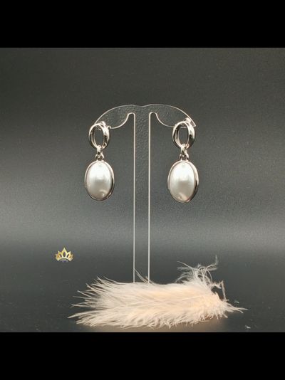 Серьги Лунный овал 5см