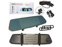 Авто-видеорегистратор зеркало MRM D40  7,0" сенсорный 2.5D экран, поддержка 64G карты памяти  с 2-мя камерами