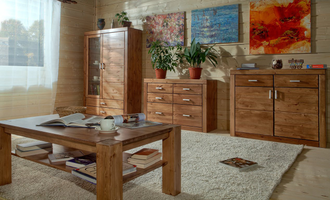 КОМОД БРАММИНГ №2 ИЗ МАССИВА СОСНЫ ящики и дверки 115 Х 38 Х 94,5 СМ