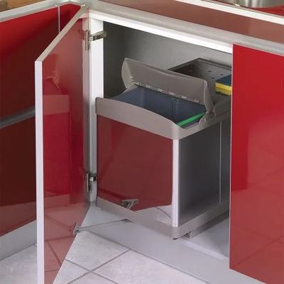 Система сортировки мусора ALBIO 30 2X16 L серый пластик/нержавещая сталь