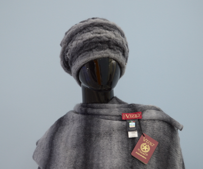 Палантин Италия женский серый вязаный купить фото