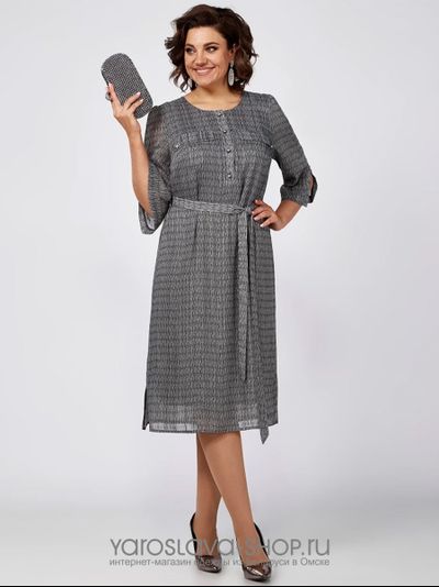 Шифоновое платье серого цвета