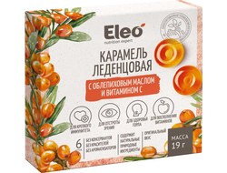 Карамель леденцовая с облепиховым маслом и витамином С, 19г (Eleo)