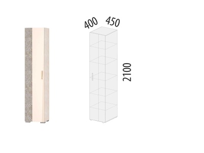 Шкаф-пенал для одежды 48.06 Фреска