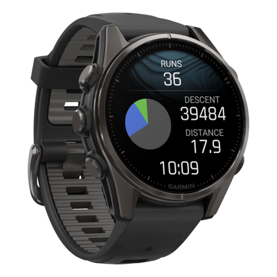 Часы Garmin Fenix 8 - 43mm AMOLED Sapphire Carbon Gray DLC Titanium Black / Pebble Gray