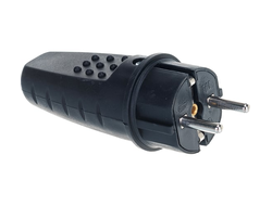 Вилка UNIVersal прямая c/з каучук 16А 250В IP44 (еврослот) 602227