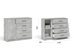 Спальня ЧИКАГО - Комод 1д4ящ Ателье светлый
