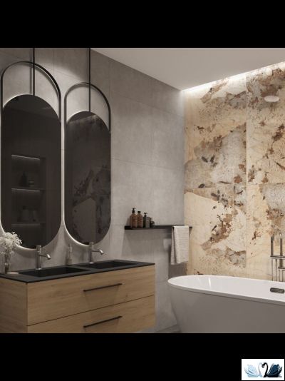 Керамогранит Creto Patagonia Bronze 180х120 см High Gloss серо - бежевый