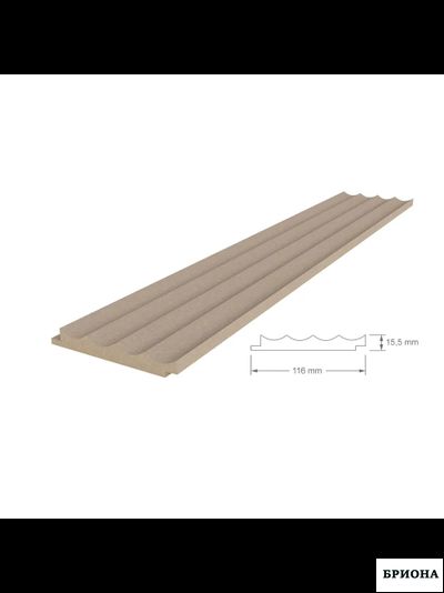 ПАНЕЛЬ СТЕНОВАЯ РЕЕЧНАЯ  МДФ Под покраску 2800X116X15.5 РИФ С600