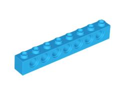 Technic, Brick 1 x 8 with Holes, Dark Azure (3702 / 6284131)