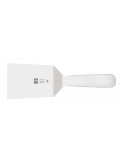Лопатка 27,5 см изогнутая, рабочая часть 11*9 см широкая с пластиковой ручкой, нержавеющая сталь, белая
