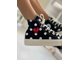 Кеды Converse Comme des Garcons (Конверс Ком де Гарсон) черные высокие в горошек
