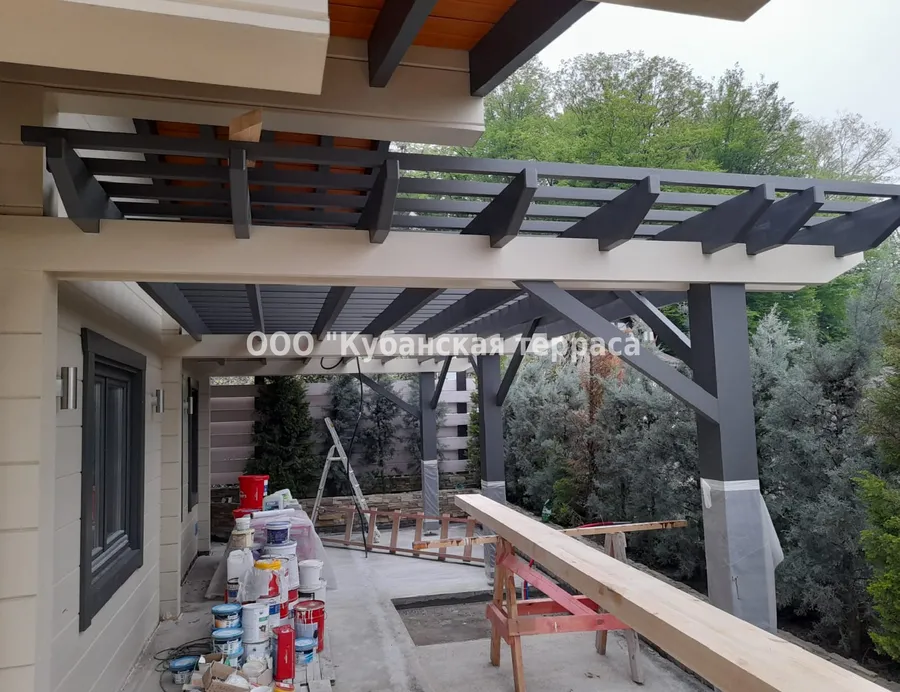 Деревянная пергола к дому г.Сочи