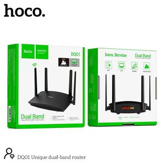 6942007606318	 Роутер Hoco DQ01,  Wi-Fi   2,4ГГц/5ГГц, 867 Мбит/с, (двухдиапазон)