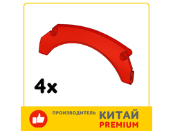 Technic, Panel Car Mudguard Arched #41 13 x 2 x 5 Rounded Top/ BG  / AN LOT, Red (69911 6321712) / 4 шт.