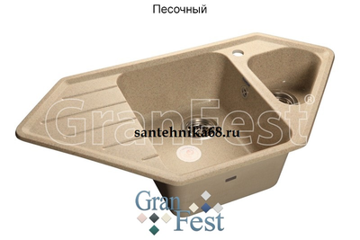 Керамическая мойка Granfest Гранфест CORNER GF-C950E 2 секционная мойка с отверстием под смеситель