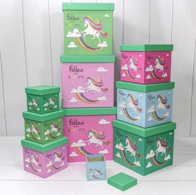 Коробка подарочная куб "Единорог", 8,5*8,5*8,5см