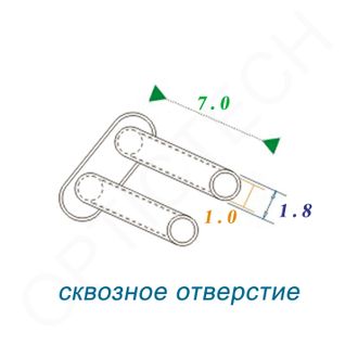 Втулка двойная для оправы Silhouette 1.8*1.0*7.0 мм, сквозное отверстие (100шт)