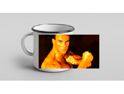 Кружка металлическая эмалированная Jean-Claude Van Damme, Жан-Клод Ван Дамм №2