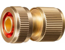 Соединитель для 2-х шлангов с автостопом 1/2  из ЛАТУНИ "GRINDA"  [98218]