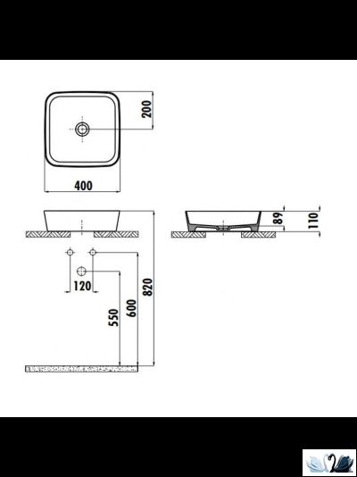 Раковина Creavit Loop LP040-00CB00E-0000 LP040 квадратная, глянец белоснежного цвета