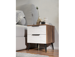 Тумба прикроватная КОНТЕМПО КТ-04 Дуб Барокко янтарный/Бланж