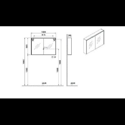 Зеркальный шкаф, Vitra Mirrors, 100 см, с LED подсветкой, 66912