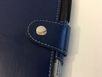 Многоразовый зож ежедневник, формат А5 (148 х 210 mm), обложка из экокожи синего цвета