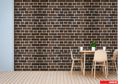 Кирпич "БЕЛЬГИЙСКИЙ", бетон, цв.Темно-Коричневый, уп.1м2(52шт)(20кг)(36уп)