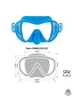 Маска для дайвинга Marlin Frameless Duo Blue