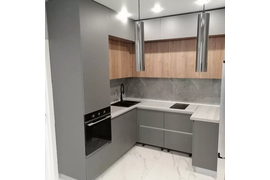 Кухня графит с антресолями