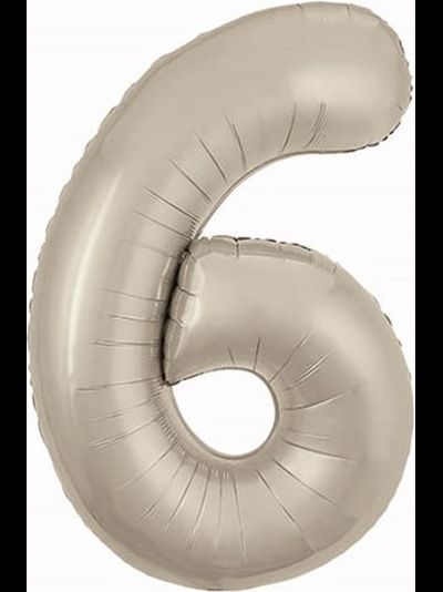 Шар цифра 6 кремовая