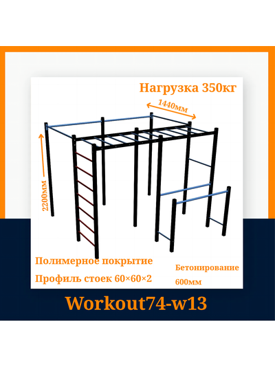 Спортивная площадка Workout W13 + качель -гнездо