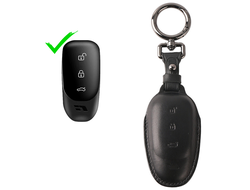 Чёрный чехол для ключа LiXiang One (натуральная кожа)