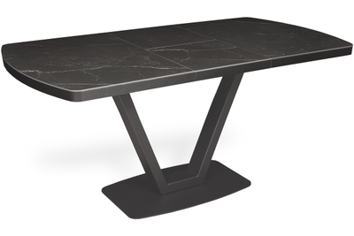 Ancel черный/керамика черный мрамор 120(+40)х80