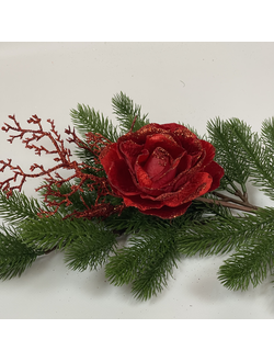 новогодний декор роза красная