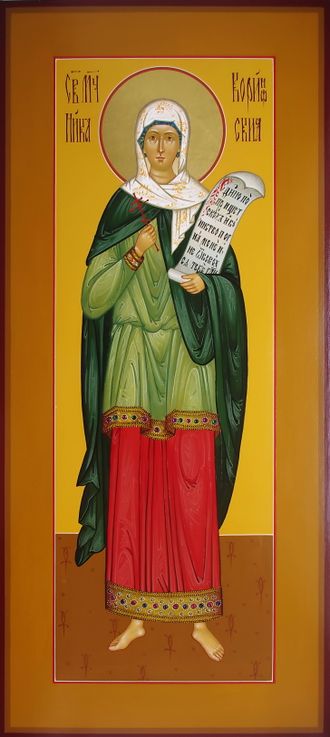 Ника Коринфская, святая мученица. Рукописная мерная икона.