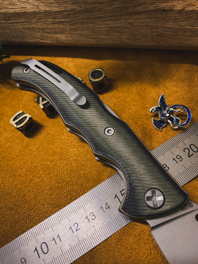 Складной нож Кайман EVO сталь AUS10,  рукоять G10, цвет тайга