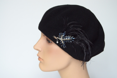 Берет Vizio 1011 BL черный фетр