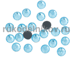 термостразы плоская спинка ss10 (3 мм), цвет-небесно-голубой, материал-стекло, 1 гр/уп