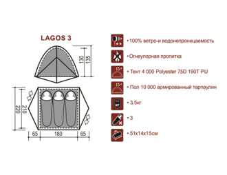 Палатка INDIANA LAGOS 3