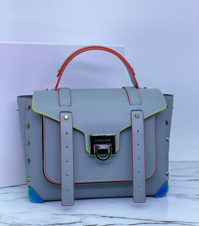 Сумка из гладкой кожи Michael Kors Manhattan серая