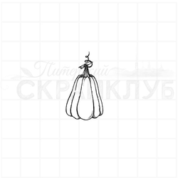 Штамп для скрапбукинга небольшая мускатная тыква, вытянутая, с хвостиком завитушкой