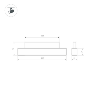 Светильник Arlight MAG-ORIENT-FLAT-L235-8W (BK, 24 deg, 48V)