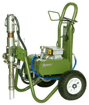 Окрасочный аппарат Командир с электрическим двигателем для высоковязких материалов с клапаном принудительной подачи краски, RUSCOMMANDER-E-K