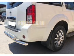 Защита заднего бампера двойная d60/53 для Nissan Pathfinder (2010-2013)