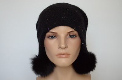 Vizio Collezione шапка ушанка с помпонами Италия