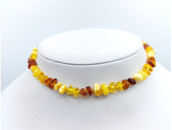 Детские бусы из обработанного янтаря через узелок арт.31
